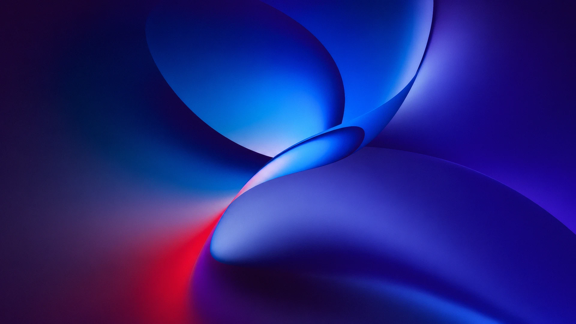 Smooth abstract curved blue surfaces blending in soft light - Free 4K desktop Wallpaper