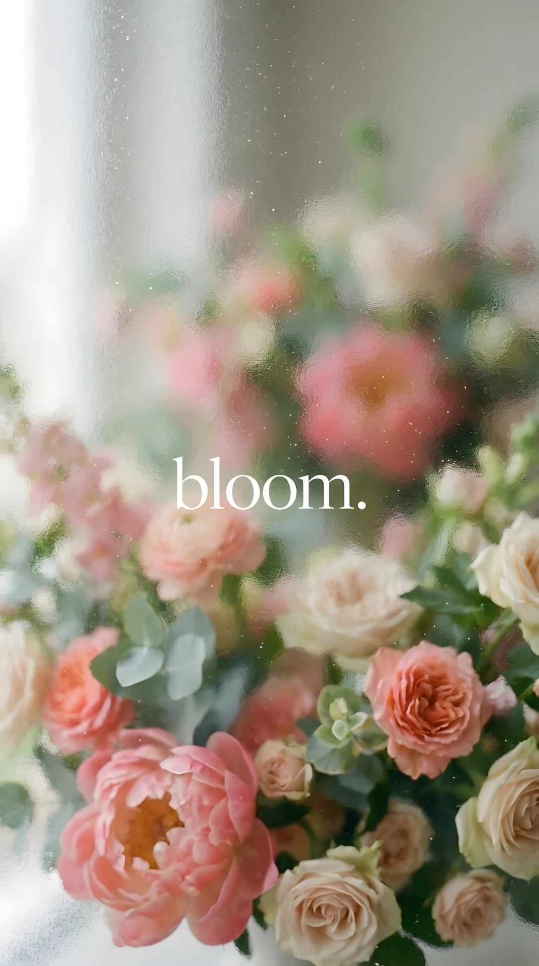 Soft Life Frosted Glass Floral Blur Typography Background - Free 4K mobile Wallpaper