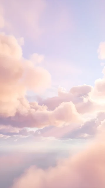 Soft Pastel Volumetric Cloudscape Background - Free mobile Wallpaper