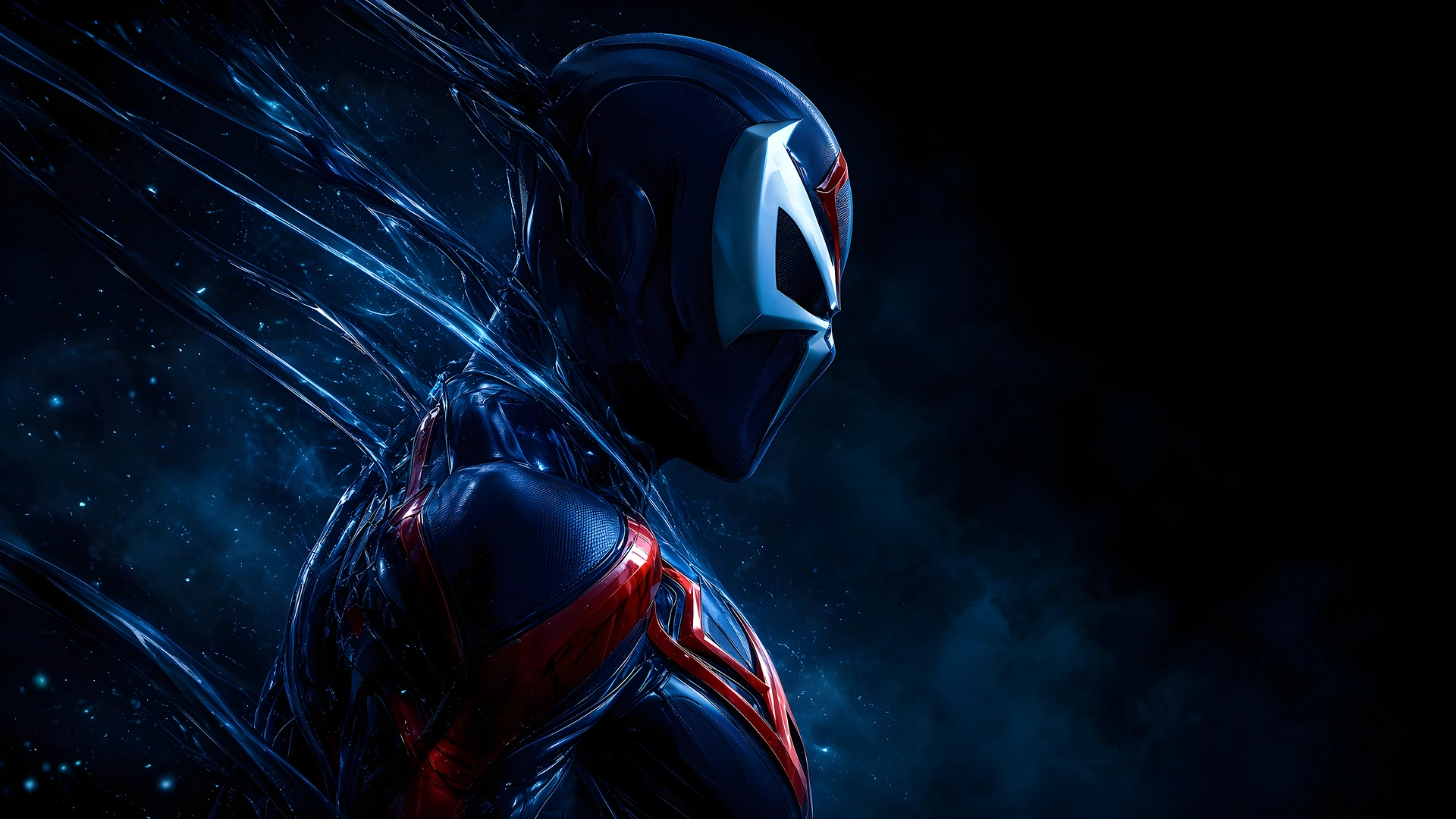 Spider-Man 2099 Dark Symbiote Profile 4K - Free 8K and 4K desktop Wallpaper Background