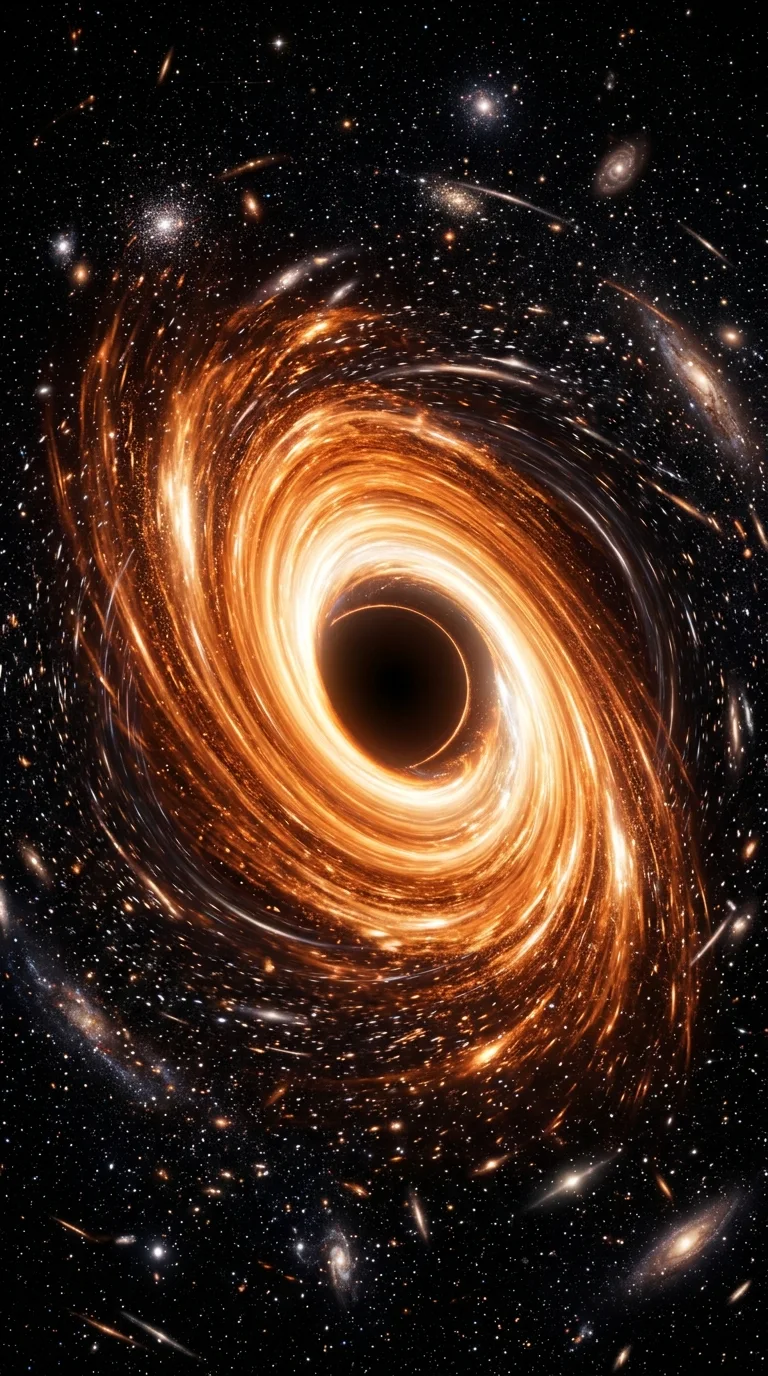 Download Stellar Black Hole with Glowing Orange Accretion Disk Wallpaper in 4K UHD Stellar Black Hole with Glowing Orange Accretion Disk - Free 8K and 4K mobile Wallpaper Background