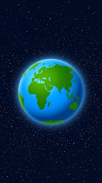 Stylized Vector Illustration of Planet Earth in Starry Space - Free 4K & 8K mobile Wallpaper