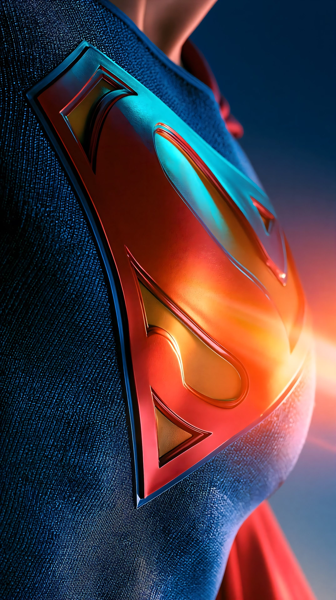 Superman Shield Chest Emblem Close Up HD - Free 8K and 4K mobile Wallpaper Background