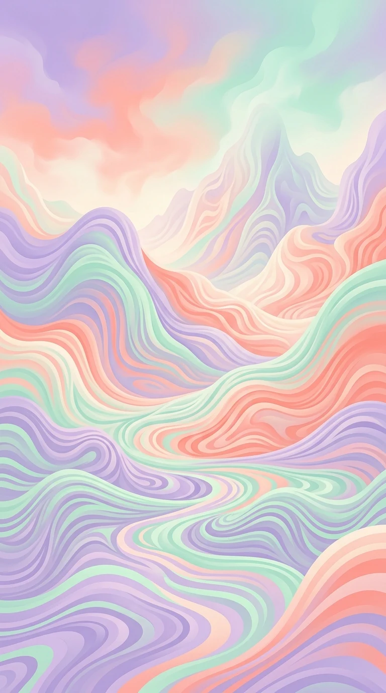 Download Surreal Abstract Landscape with Undulating Pastel Lines Wallpaper in 4K UHD Surreal Abstract Landscape with Undulating Pastel Lines - Free 8K and 4K mobile Wallpaper Background
