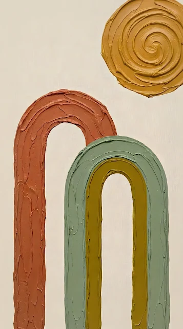 Terracotta Boho Abstract Arch Minimalist Wallpaper - Free mobile Wallpaper