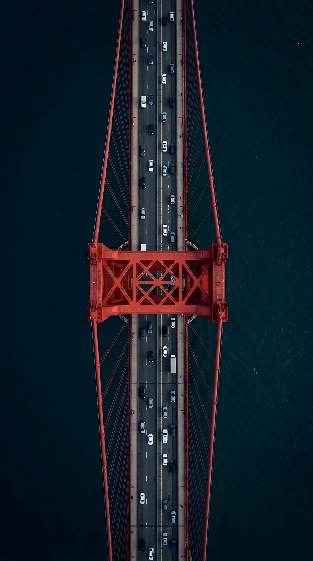 Top-Down Aerial Photography of the Golden Gate Bridge and Traffic - Free 4K mobile Wallpaper