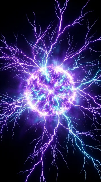 Vibrant Electric Plasma Energy Ball with Lightning Arcs - Free 4K & 8K mobile Wallpaper