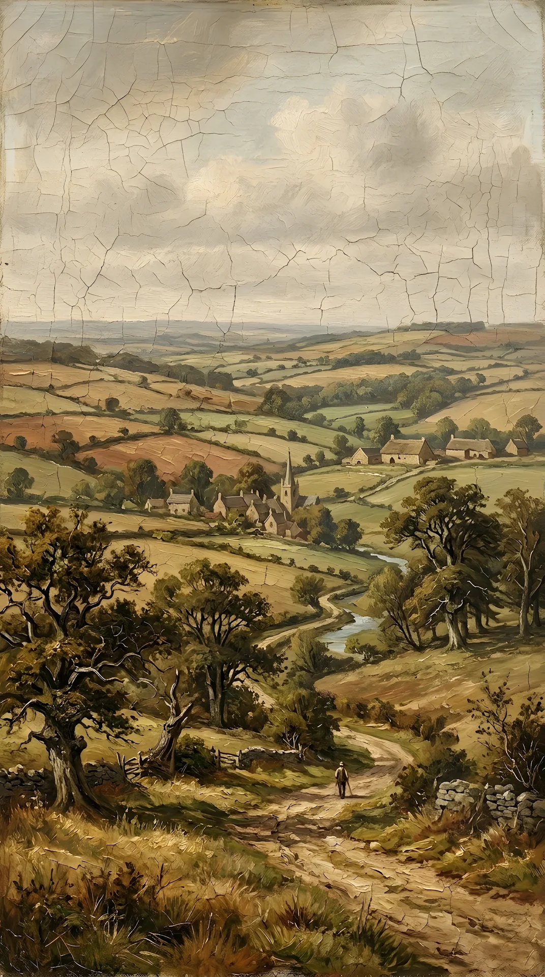 Vintage Muted Countryside Landscape Frame TV Art - Free 4K mobile Wallpaper