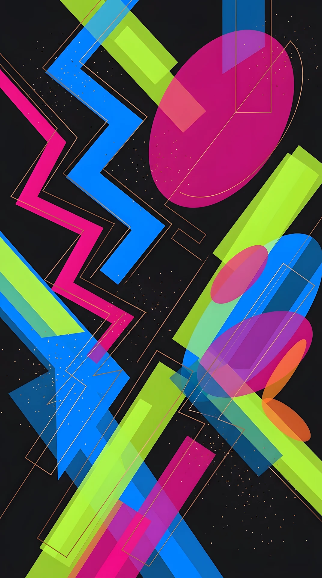 Vivid Abstract Geometric Shapes Composition - Free 4K mobile Wallpaper