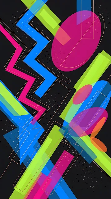 Vivid Abstract Geometric Shapes Composition - Free mobile Wallpaper