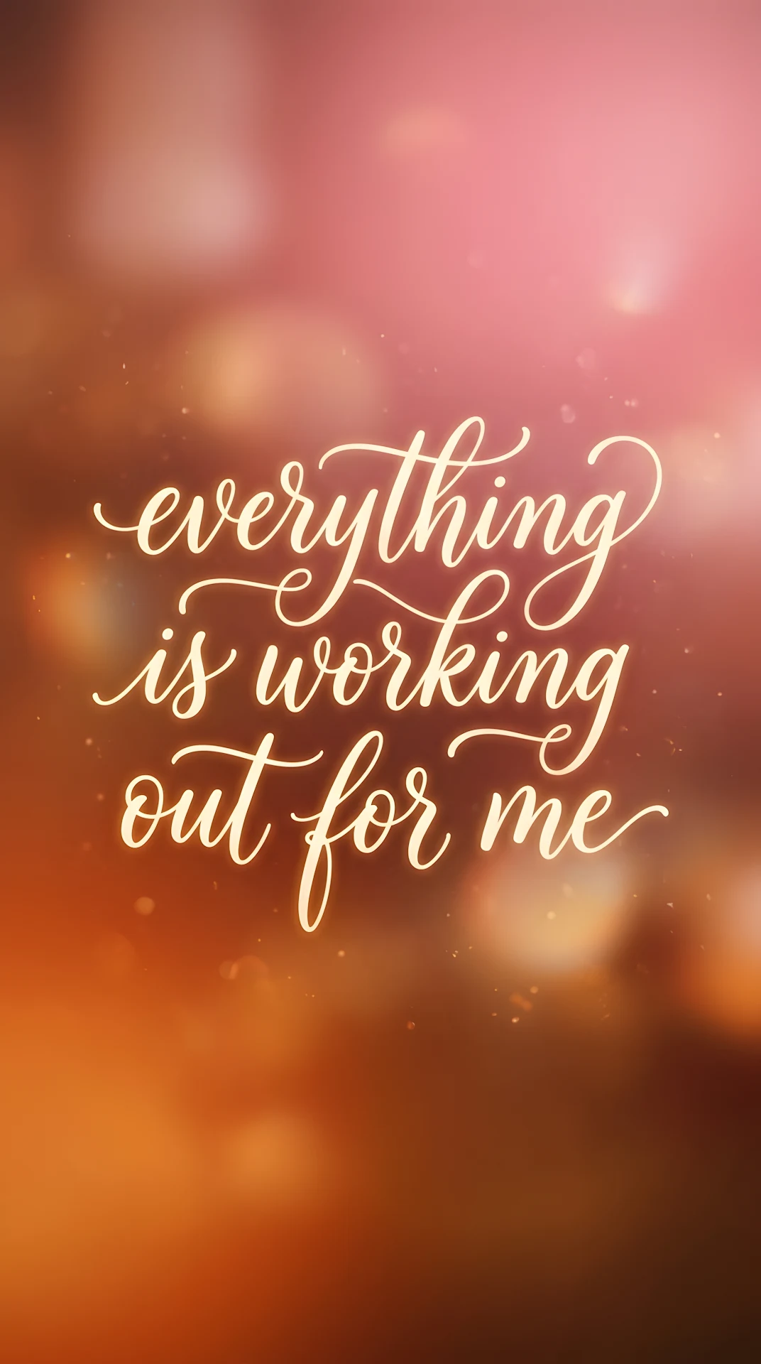 Warm Sunset Gradient Handwritten Affirmation Background - Free 4K mobile Wallpaper