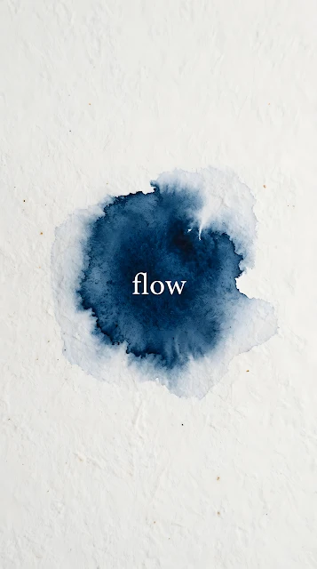 Zen Minimalist Indigo Watercolor Wash Typography Background - Free mobile Wallpaper